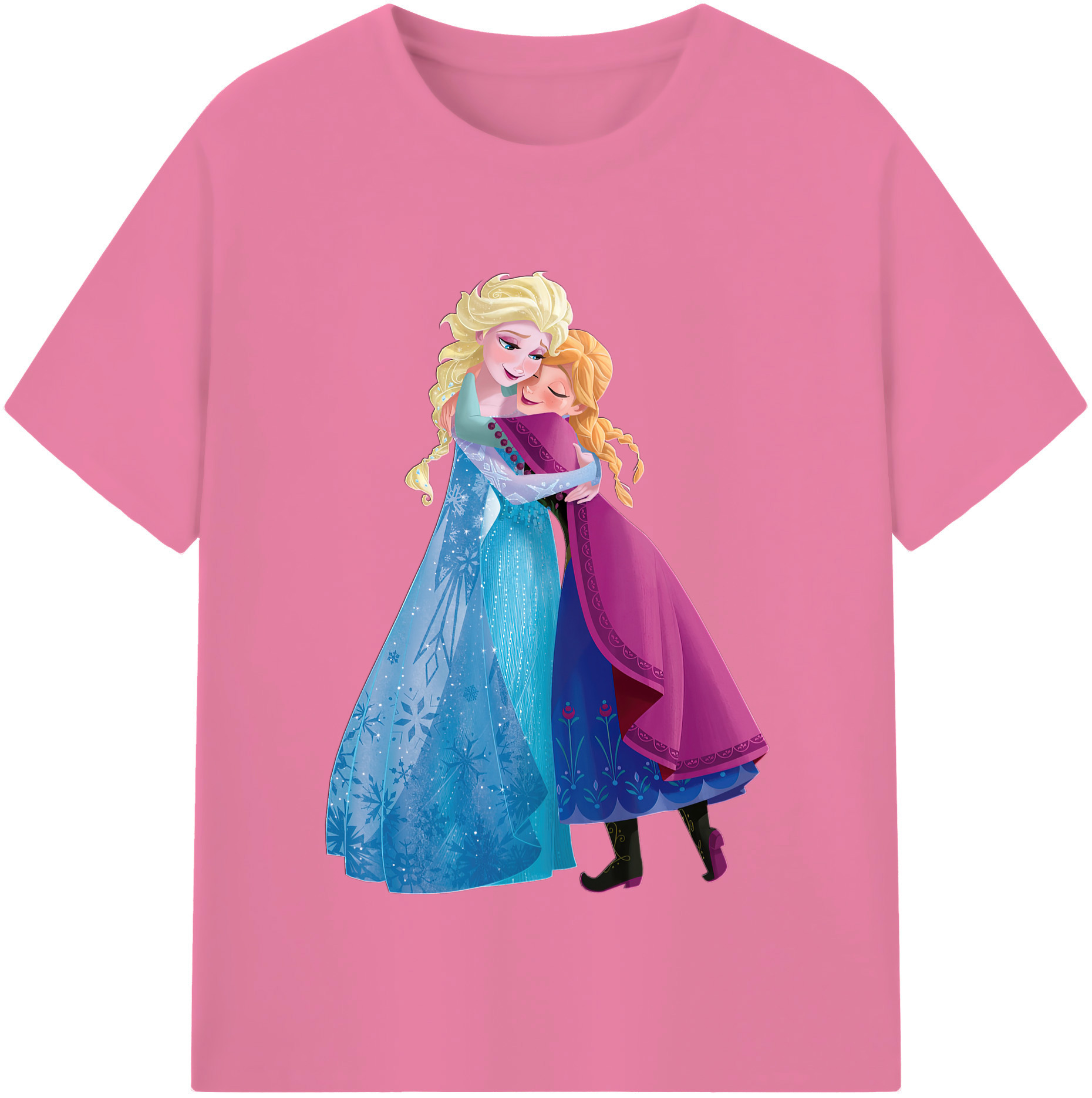 （画像用） アナと雪の女王 アンナ エルサ Frozen Anna Elsa 綿100％半袖Tシャツ（フロントプリント）